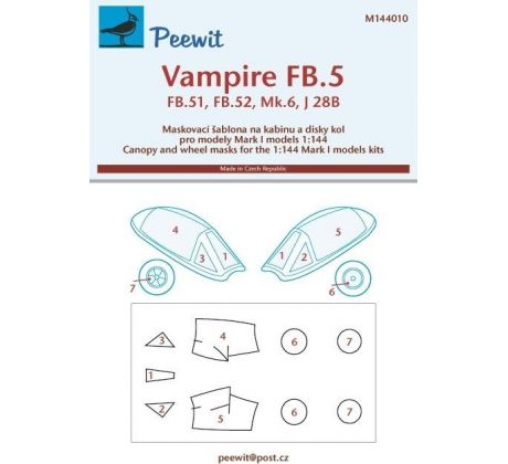 Vampire FB.5 - Canopy Mask for Mark I Models