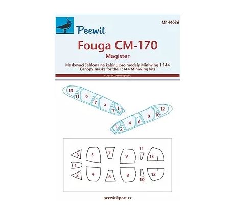 Fouga CM-170 Magister - Canopy Mask for MINIWING