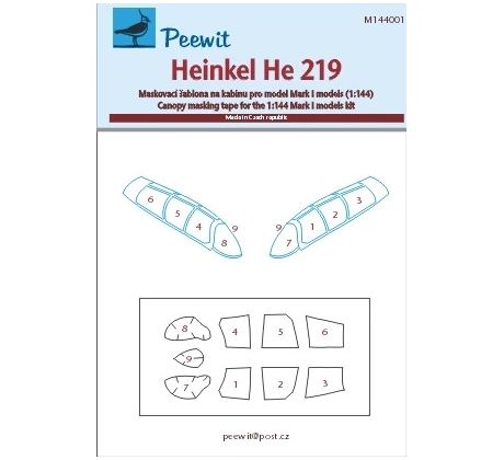 Heinkel He 219 - Canopy Mask for Mark I Models