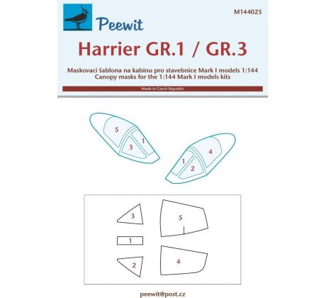 Harrier GR.1 / GR.3 -  Canopy Mask for Mark I Models