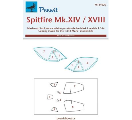 Spitfire Mk.XIV / XVIII - Canopy Mask for Mark I Models