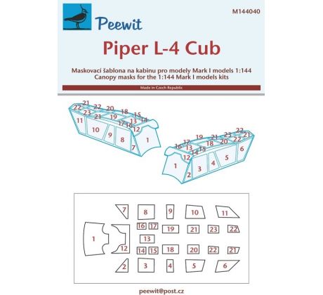 Piper L-4 Cub - Canopy Mask for Mark I Models