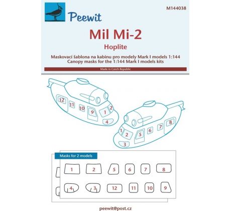 Mil Mi-2 Hoplite - Canopy Mask for Mark I Models