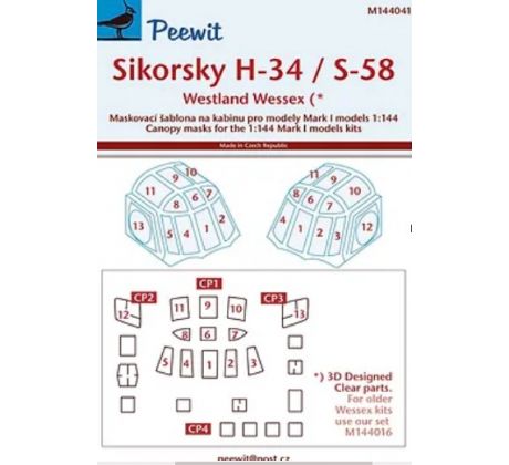 Sikorsky H-34 / S-58 - Canopy Mask for Mark I Models