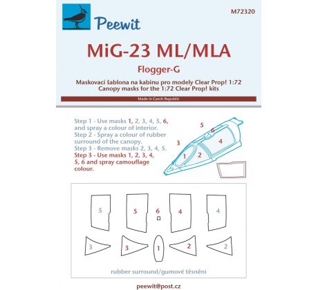 MiG-23 ML/MLA Flogger-G - Canopy Mask Clear Prop!