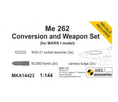 Me 262A Conv. & Weapon Set (Me 262A-1/U3, incl. decals & Me 262A-1a/Jabo/A-2a)