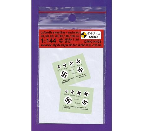 Luftwaffe Swastikas, encircled – White background