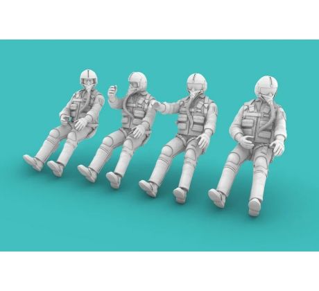 1/72 Vietnam War Era American Pilots sitting (set of 4x)