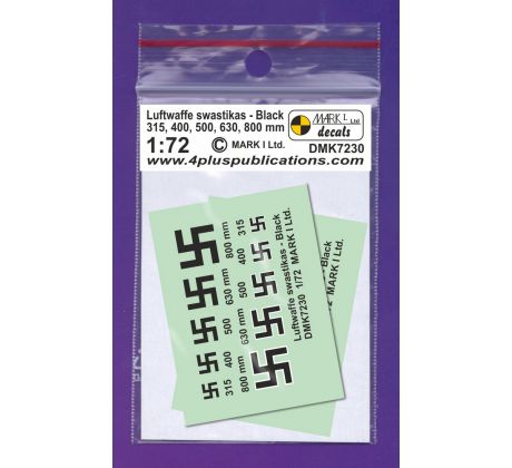 Luftwaffe Swastikas - Black, 2 sets