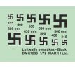 Luftwaffe Swastikas - Black, 2 sets