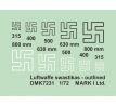 Luftwaffe Swastikas, outlined - Black and White, 2 sets
