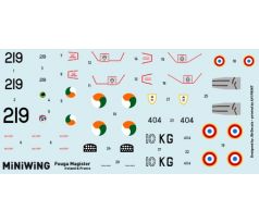 Decal set for Fouga MAGISTER (France / Ireland)