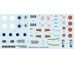 Decal set for Fouga MAGISTER (Israel / Belgium)