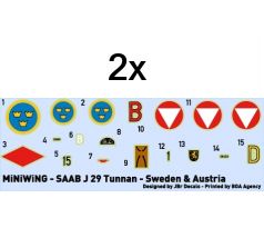 Decal set for Saab J-29F TUNNAN (Sweden / Austria)