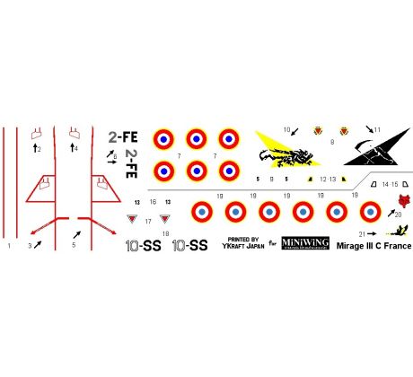 Decal set for Dassault MIRAGE IIIC