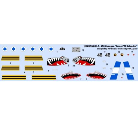 Decal set for Dassault OURAGAN (Israel / El Salvador)