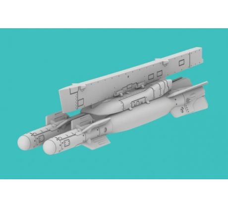 1/72 AUF-2 twin bomb rack with center pylon, with 2x GBU-22 for MIRAGE 2000/MIRAGE F1