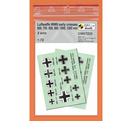 Luftwaffe Crosses (Balkenkreuz), early type, 2 sets