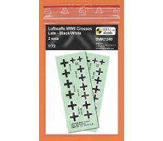 Luftwaffe WWII Crosses, late type - Black/White (2 sets)
