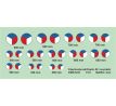 Czechoslovak/Czech AF roundels - Blue/White outline, 2 sets